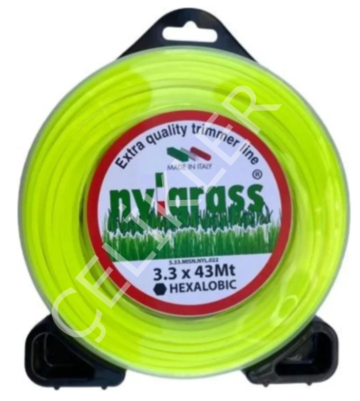 NYLGRASS TIRPAN MİSİNASI 6 KÖŞE 3.3MM 43MT İTALYAN