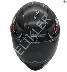LS2 RAPID 2 SPOX GRİ- KIRMIZI KAPALI KASK