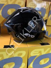 EVO KAPALI PARLAK SİYAH KASK