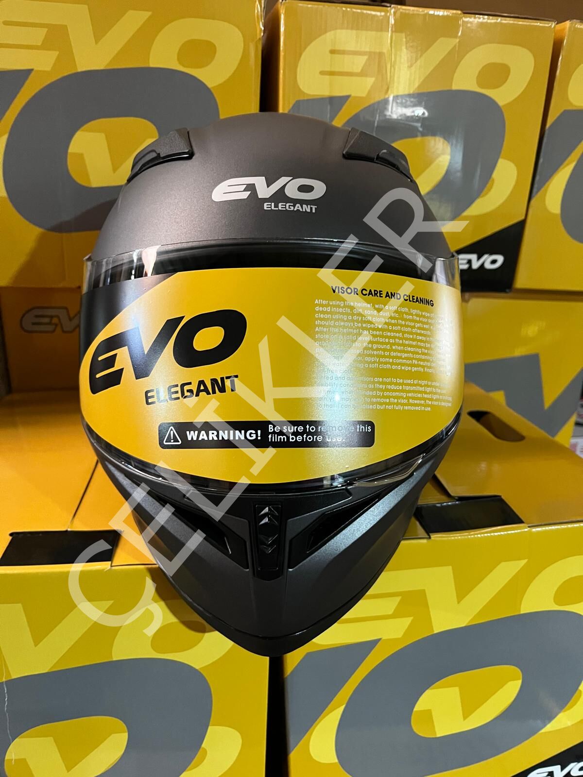 EVO KAPALI KASK MAT GRİ