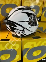 EVO KAPALI KASK BEYAZ SİYAH GÖZLÜKLÜ MODEL