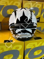 EVO KAPALI KASK BEYAZ SİYAH GÖZLÜKLÜ MODEL